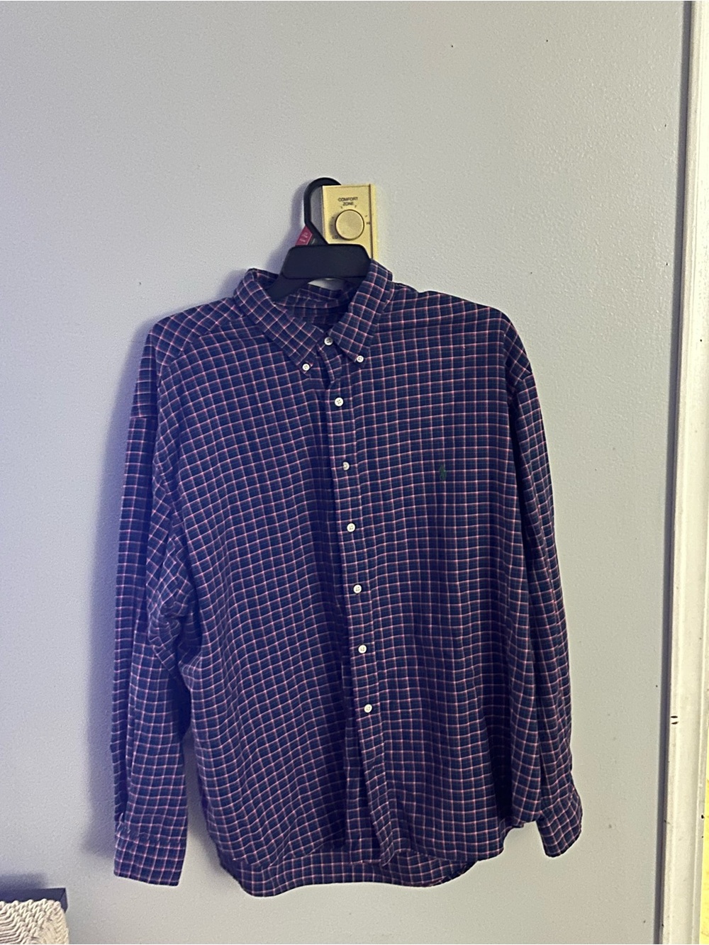 Ralph Lauren Navy and Red Plaid Button-Down Shirt